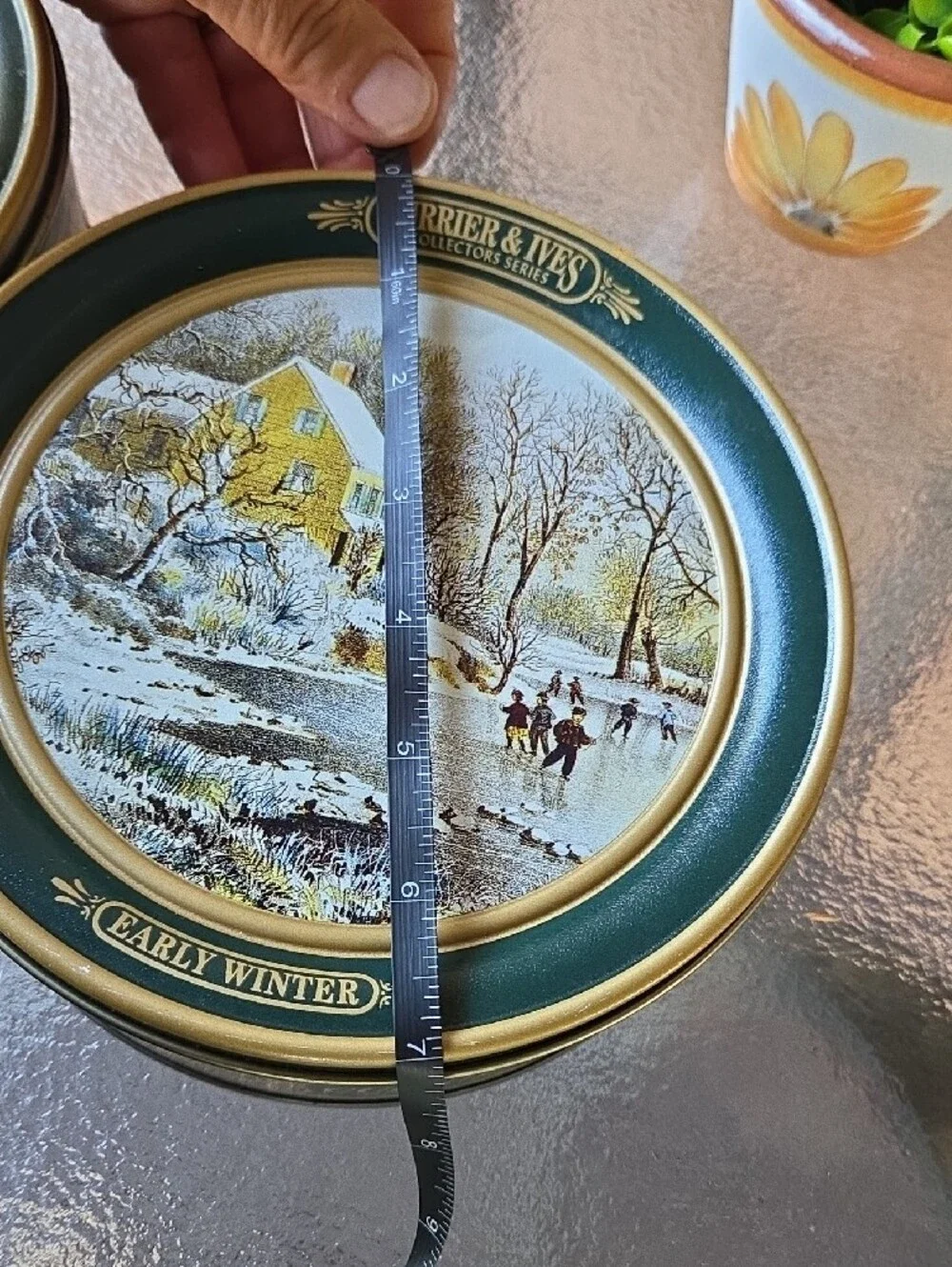 2 Vintage Courier & Ives Decorative Collector Tin Pair - Early Winter ☆ 2 Each